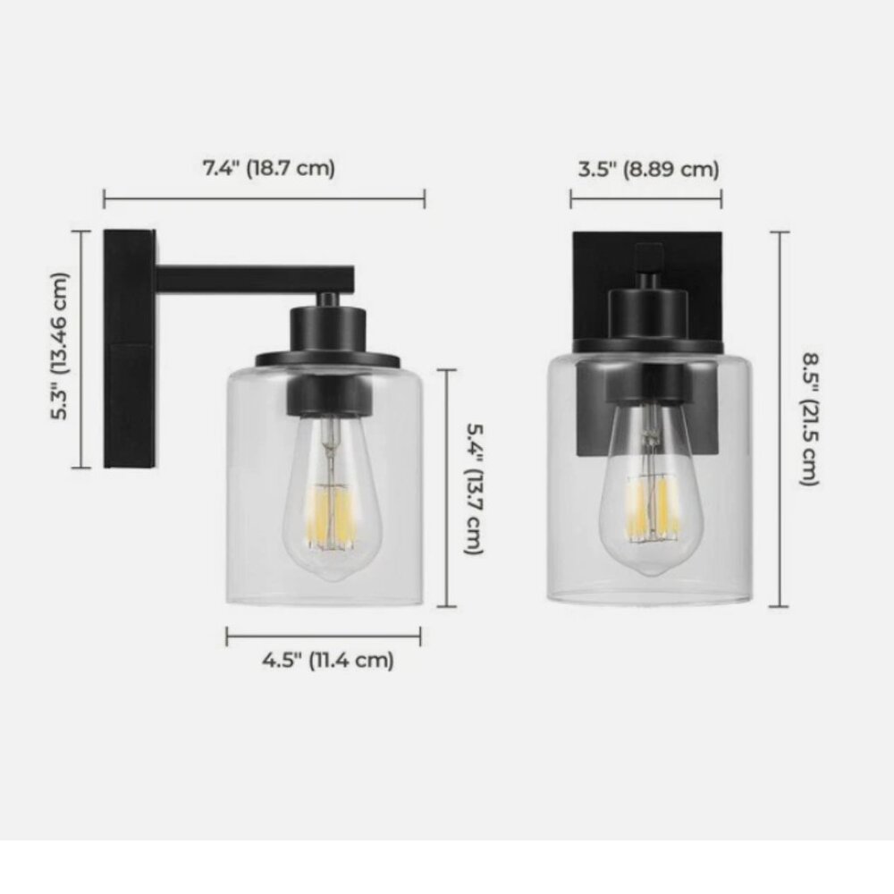Globe Electric LED Rechargeable Glass Wall Sconce 2PK - Picture 3 of 8